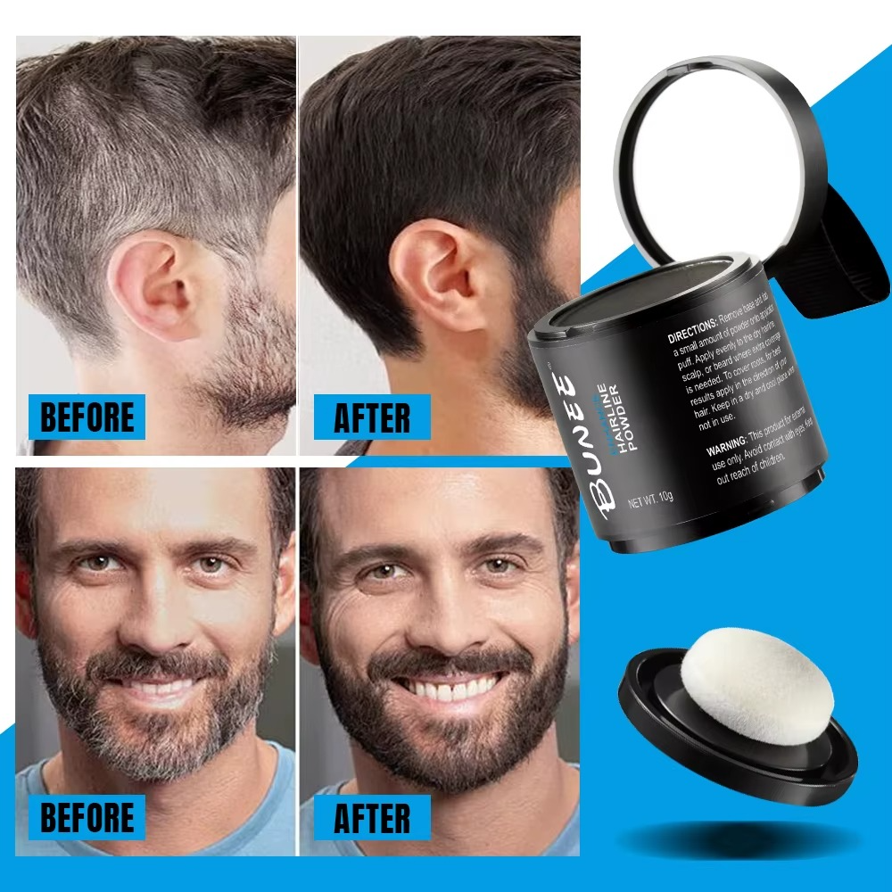 OEM poudre d'ombre à paupières couverture instantanée racine des cheveux correcteur de perte de cheveux marque privée avec miroir et bouffée pour les cheveux clairsemés