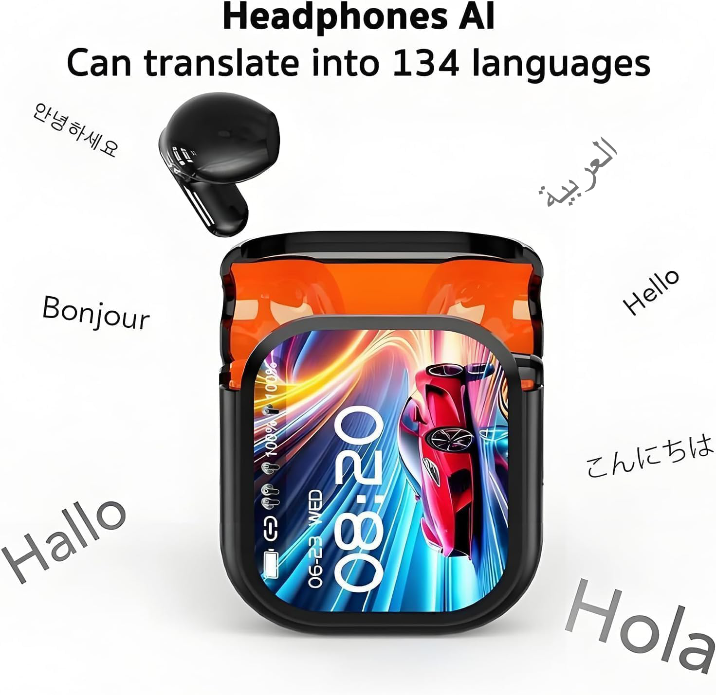 Écran couleur HD, réduction intelligente du bruit, écouteurs de traduction IA - Copie